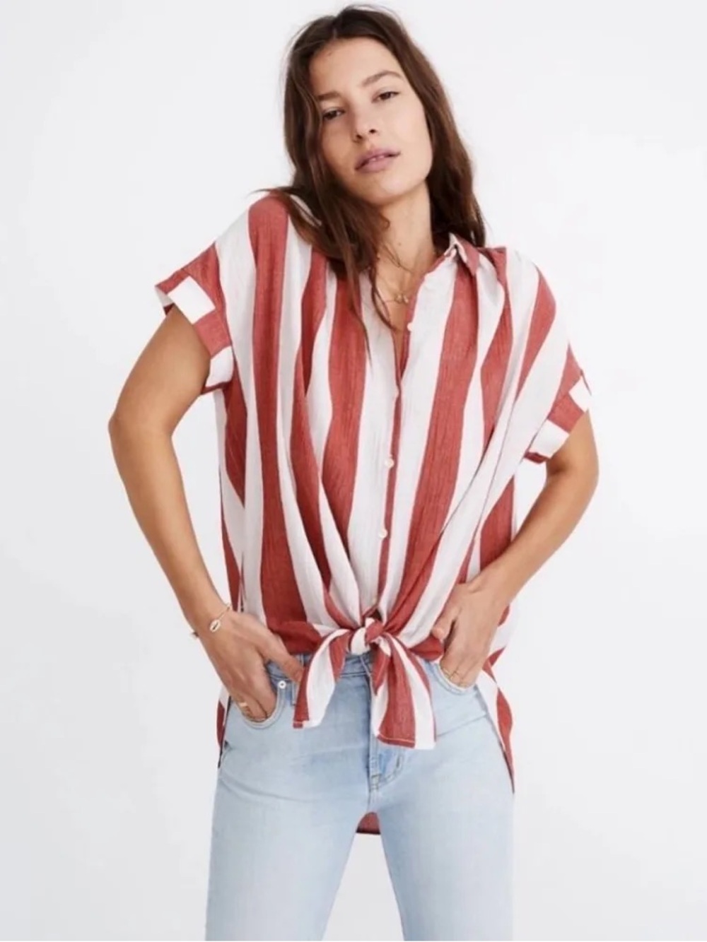 NWT Madewell Gauzey Central Button Up Shirt